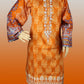 2 Piece - Cotton - Digital Printed - Handwork - Orange - White - 4900