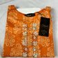 2 Piece - Cotton - Digital Printed - Handwork - Orange - White - 4900
