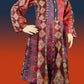 2 Piece - Lawn - Frock - Digital Printed - Blue - Maroon - 2500