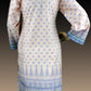 2 Piece - Cotton - Digital Printed - Handwork - Peech-White-1600