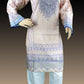 2 Piece - Cotton - Digital Printed - Handwork - Peech-White-1600