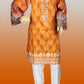 2 Piece - Cotton - Digital Printed - Handwork - Orange - White - 4900