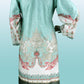 2 Piece - Cotton - Digital Printed - Handwork - Sky Blue-White-1700