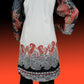 3 Piece - Cotton - Gown - Digital Printed - Black - White - 3100